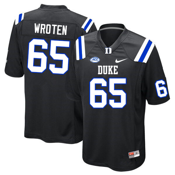 Men #65 Elijah Wroten Duke Blue Devils College Football Jerseys Sale-Black